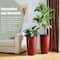 Glitzhome® 23.75" Eco-Friendly Honeycomb Textured Red Tall Plastic Planters, 2ct.